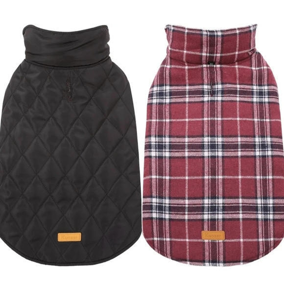 Kuoser Other - KUOSER Reversible Black and Plaid Dog Jacket #447